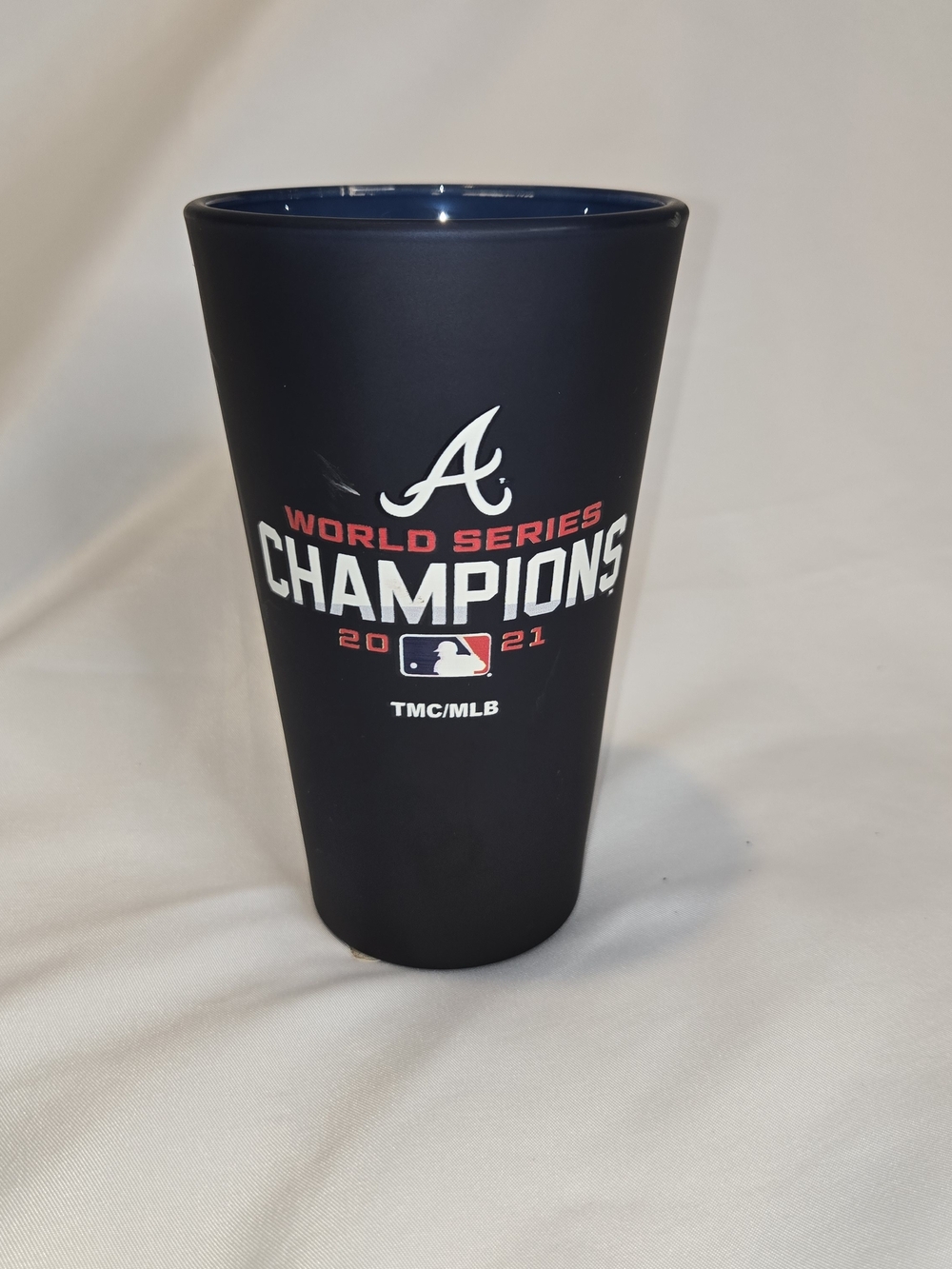 Atlanta Braves 2021 World Series Champions Blue Glass 6" Baseball Collectible